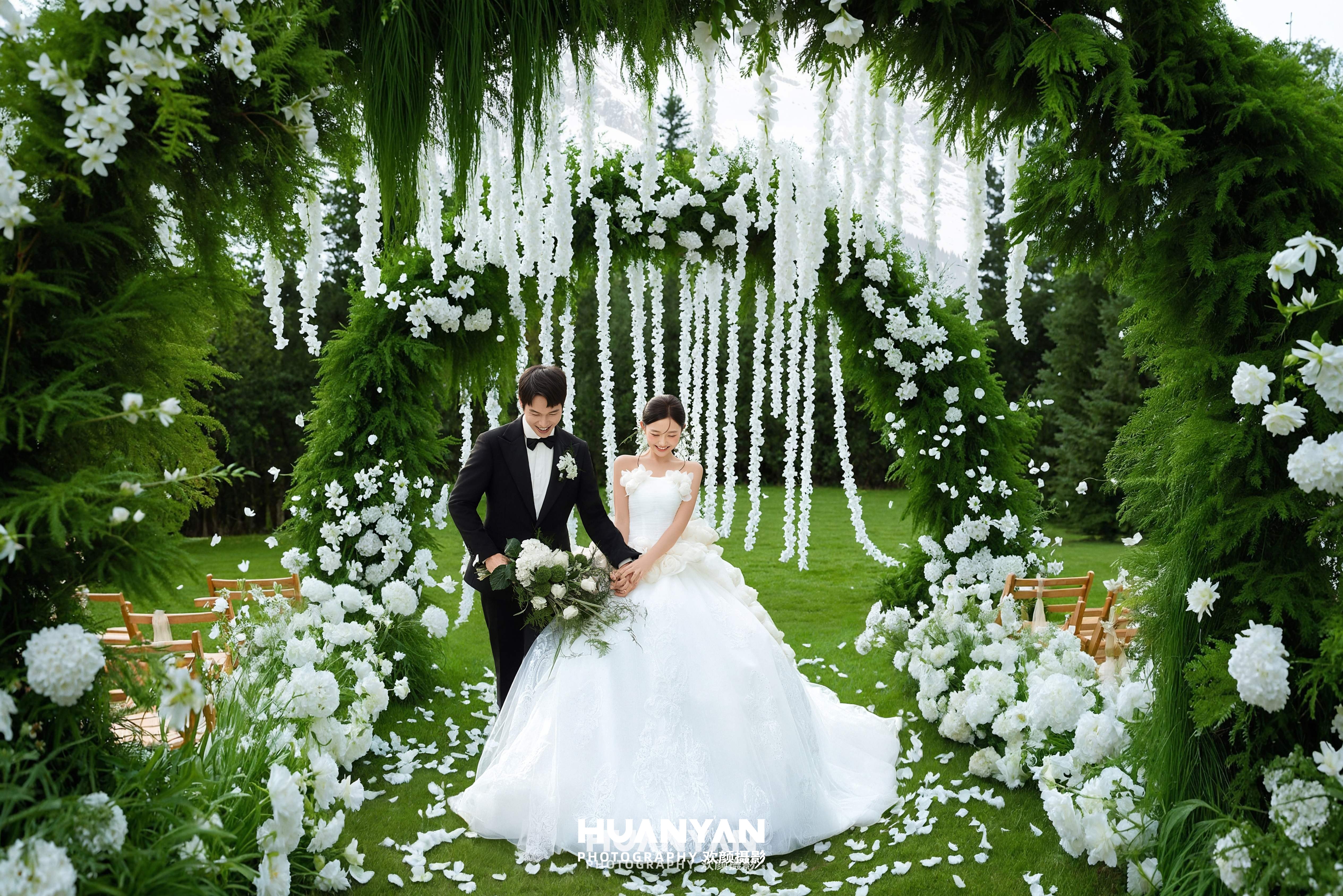 青野告白：韩式温柔婚纱照户外自然实拍
