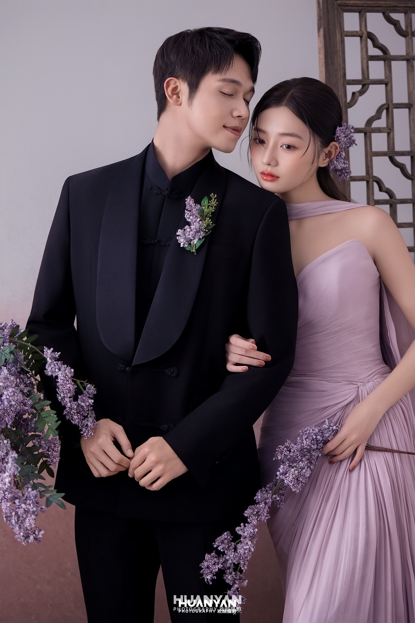 新中式婚纱照 · 室内影棚场景 · 紫雾罗衣客片