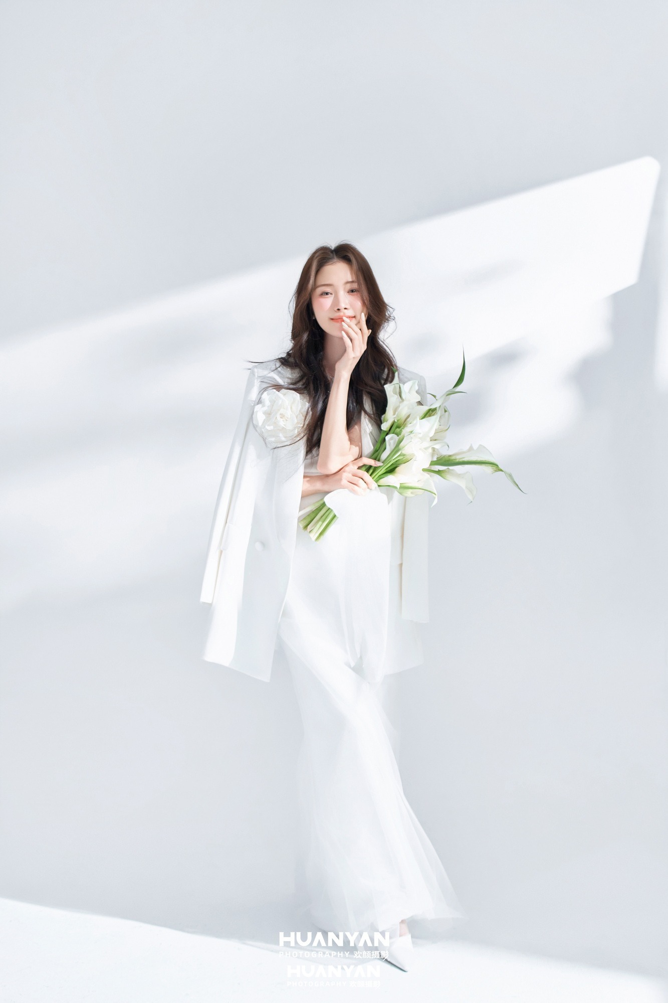 室内影棚韩式温柔婚纱照实拍（彩絮晴天系列）