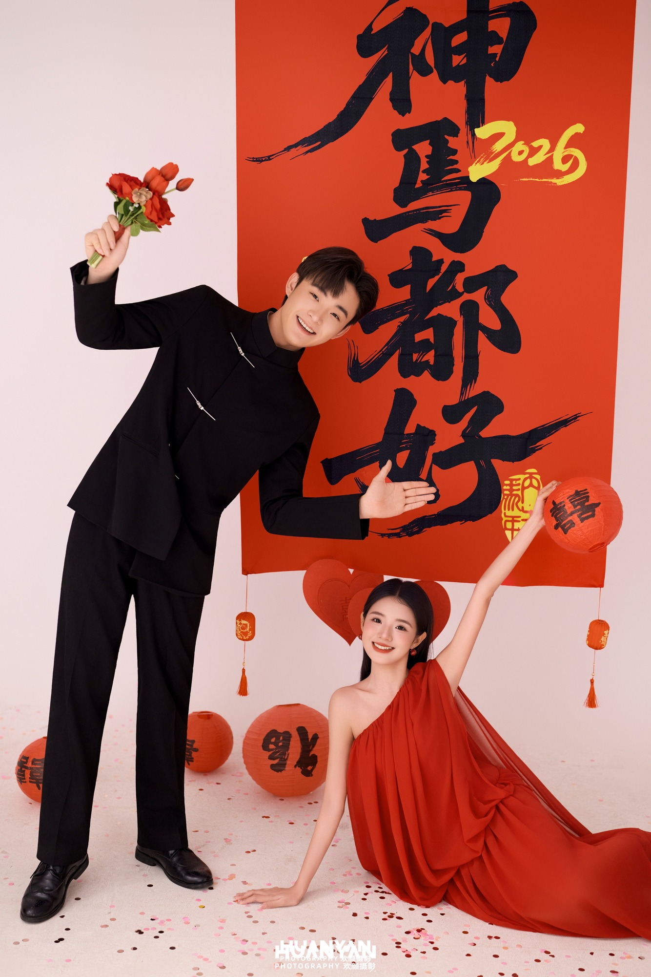 室内影棚新中式婚纱照实拍（神马都好系列）