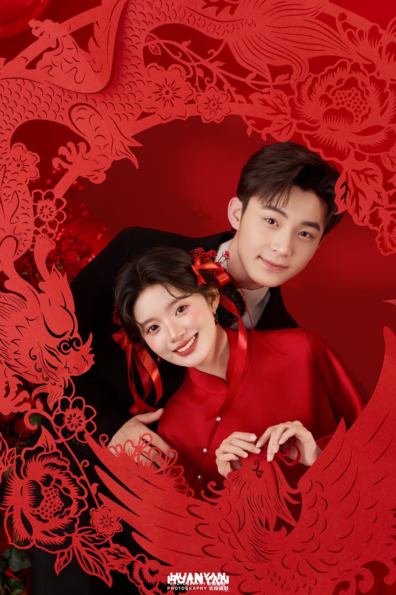 新中式婚纱照 · 室内影棚场景 · 良缘双卷客片