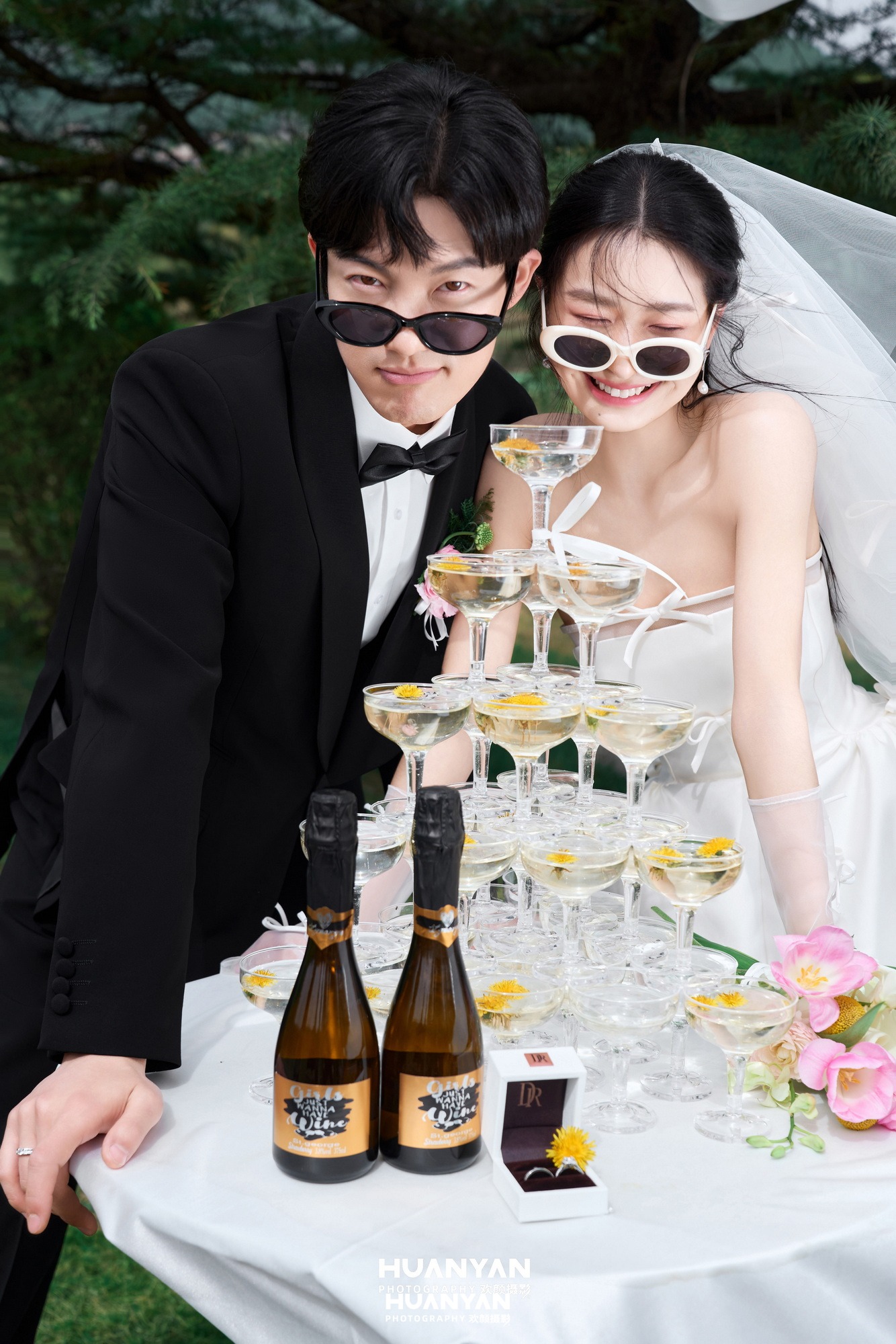 户外自然清新自然婚纱照实拍（松间白结系列）